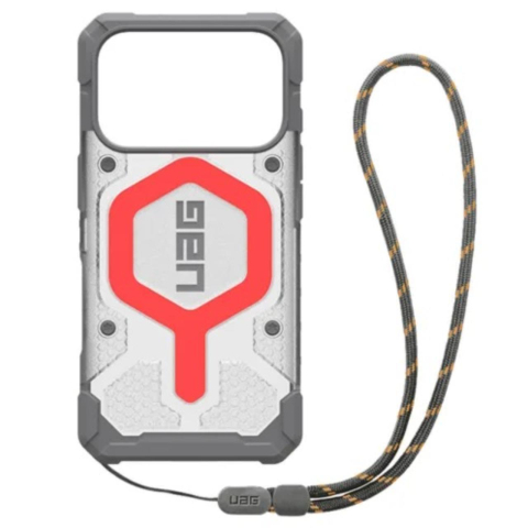 Laptop, Tablete & Telefoane - UAG Husa Pathfinder Clear MagSafe iPhone 17 Pro Active Lava Lanyard