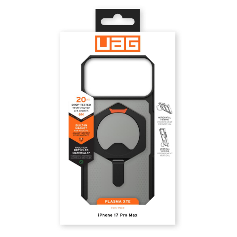 UAG Husa Plasma XTE MagSafe iPhone 17 Pro Black/Pop Orange [17]