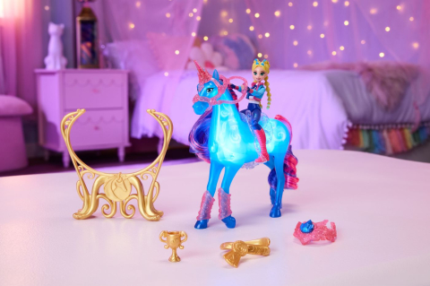Unicorn academy set antreneaza si straluceste unicornul river si papusa isabel copii 4 ani - 10 ani [5]