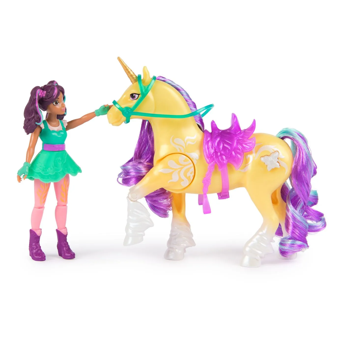 Unicorn academy set papusa ava si unicornul leaf planta magica, copii varsta 4 ani pana la 8 ani [6]