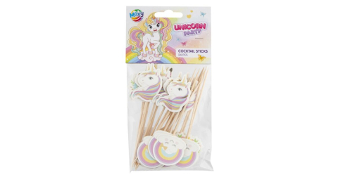Jucării și Jocuri pentru copii - Unicorn cocktail betisoare 9cm -24 piese