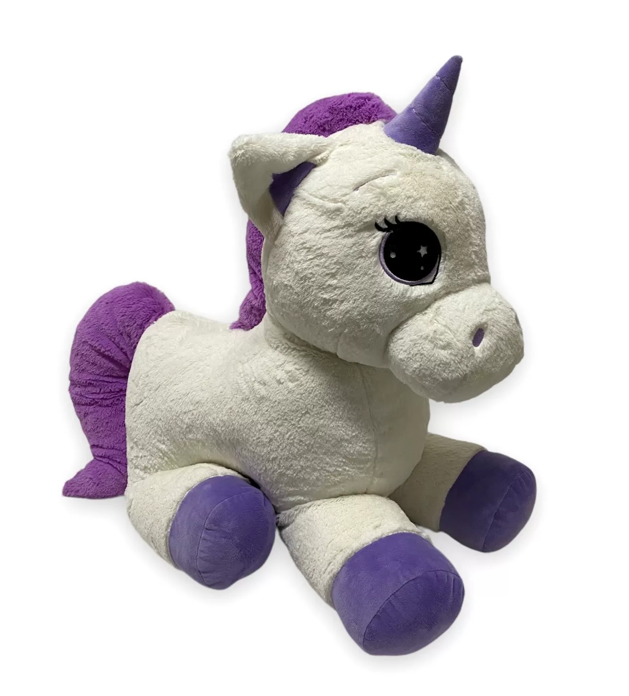 Jucării și Jocuri pentru copii - Unicorn de plus 80cm alb, varsta de la 0 luni la +15 ani