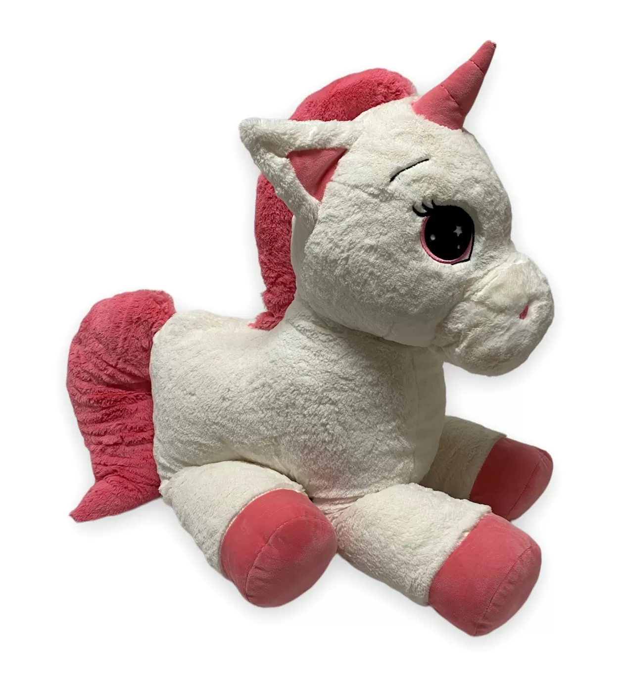 Jucării și Jocuri pentru copii - Unicorn de plus 80cm roz, varsta de la 0 luni la +15 ani