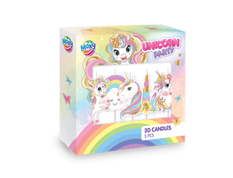 Jucării și Jocuri pentru copii - Unicorn Lumanari 3D 7 cm - 5 piese  Grafix
