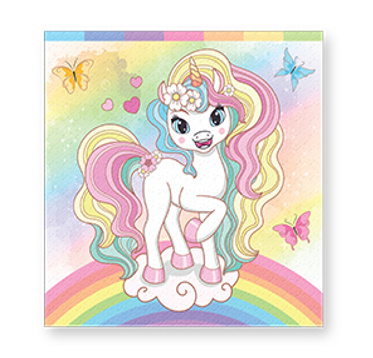 Cadouri Jucării Copii Grădiniță - Unicorn servetele party 33x33cm -12 buc  Grafix