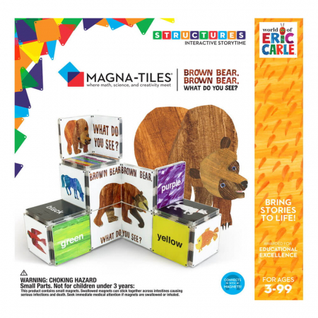 Jucării de stivuit, construit si sortat - Ursule brun, tu ce vezi? ⭐ Eric Carle, Magna-Tiles
