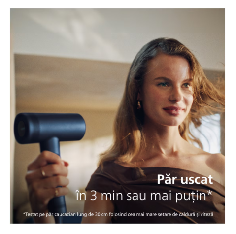 Uscator de par philips cu thermoshield advanced seria 8000 bhd839/00, 1400w, tehnologie thermoshield, 3 viteze, 4 trepte, temperatura, albastru, l x a x i (mm) 73.3x181.7x301 [1]