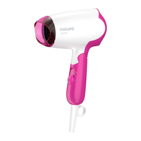 Ingrijire personala & Cosmetice - Uscator de par philips salondry compact bhd003/00 ,1400 w, pliabil, alb/roz, l x a x i (mm) 77x114x220