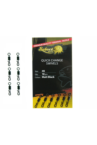 Ace pentru fir - Vartejuri cu agrafa rapida Select Baits Quick Change Swivels #8