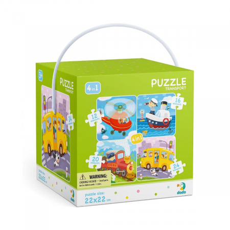Jucării și Jocuri pentru copii - Vehicule, puzzle 4 in 1, 3-6 ani