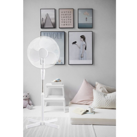 Ventilator 16 cu picior Platinet PSF1616W, 40W, 3 viteze, stanga/dreapta, baza 50x50, h 120cm, alb [1]