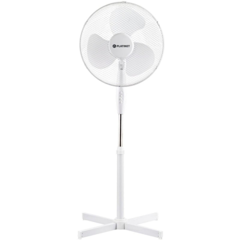 Electrocasnice & Climatizare - Ventilator 16 cu picior Platinet PSF1616W, 40W, 3 viteze, stanga/dreapta, baza 50x50, h 120cm, alb
