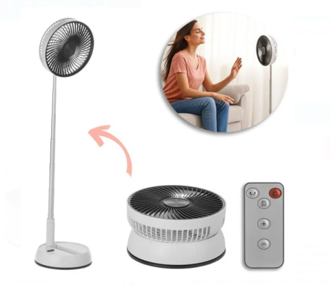 Ventilator pliabil, telescopic, alb cu USB & telecomanda Ø20cm [1]