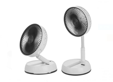 Casă, gradină și bricolaj - Ventilator pliabil, telescopic, alb cu USB & telecomanda Ø20cm