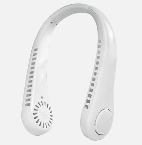 Ventilatoare si aer conditionat - Ventilator portabil, de gat, ideal pentru drumetii, sport, aergare, alb, cu USB