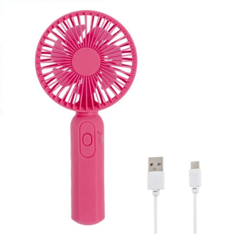 Ventilator portabil, de mana, mini reincarcabil Roz USB 19cm [2]