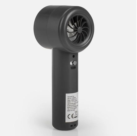 Ventilator portabil de mana USB cu Afisaj LED, Gri Antracit, 17 cm [2]