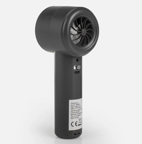 Ventilatoare si aer conditionat - Ventilator portabil de mana USB cu Afisaj LED, Gri Antracit, 17 cm