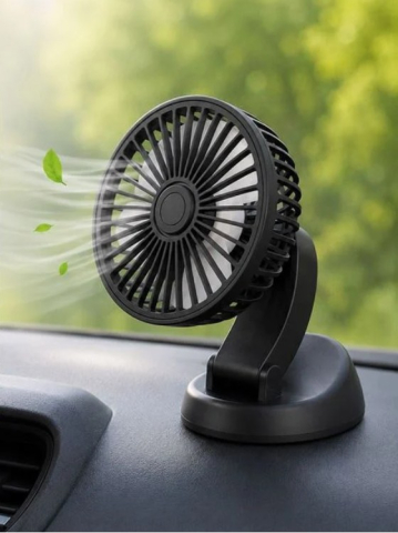 Ventilatoare si aer conditionat - Ventilator portabil, mic, pentru masina, negru, cu USB