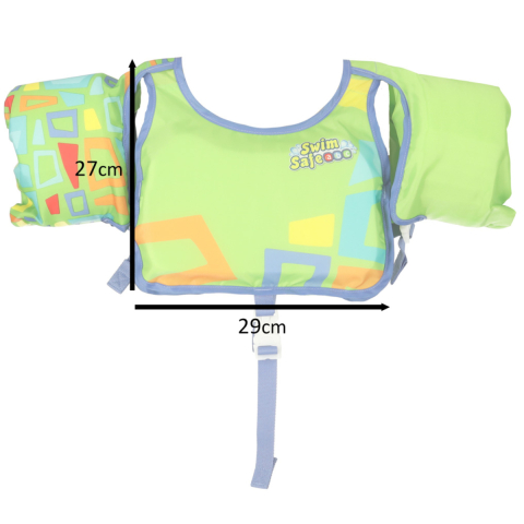 Vesta de inot cu maneci pentru Copii, Reglabila, Swim Safe, Verde, 3-6 Ani [2]