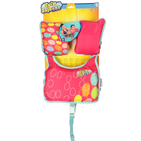 Vesta de inot cu maneci pentru Copii, Reglabila, Swim Safe, Roz, 3-6 Ani [5]
