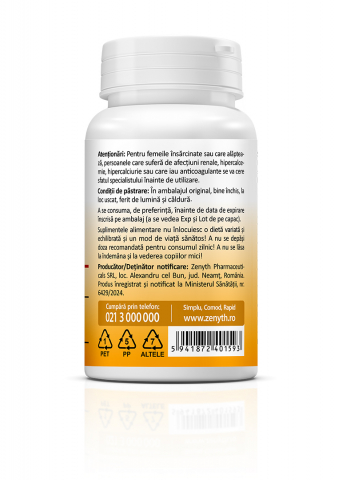 Vitamina D3 + K2: 2-in-1, absorbtia calciului, 2000 UI D3 + 75 mcg K2/capsula, 30 cps [2]