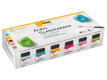 Rechizite Școlare - Vopsea acrilica glossy Color Living Kreul, set 6 buc x 20 ml