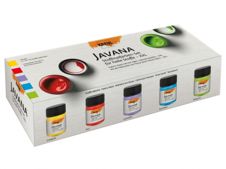 Rechizite Școlare - Vopsea pentru textile deschise la culoare Javana XXL, set 5 buc x 50 ml