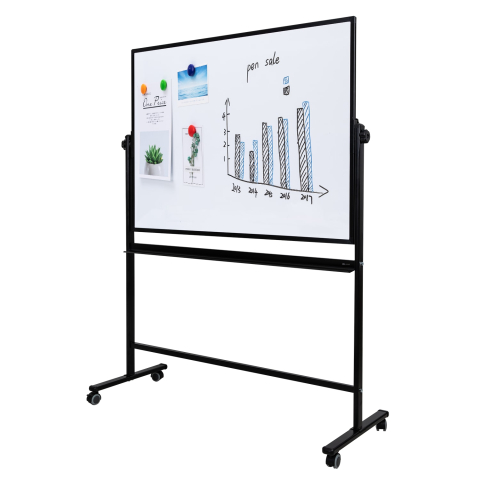 Whiteboard magnetic mobil 90*120 cm rama aluminiu deli [2]