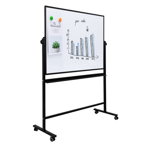 Whiteboard magnetic mobil 90*150 cm rama aluminiu deli [1]