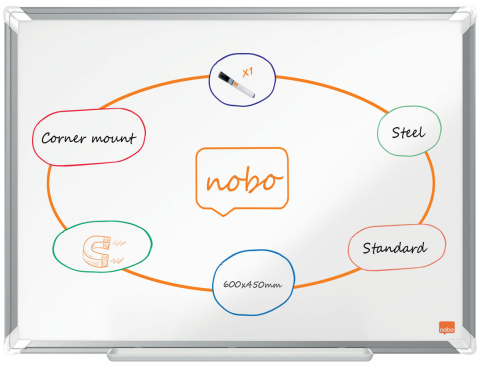 Organizare, arhivare, prezentare - Whiteboard magnetic otel lacuit 45 x 60 cm premium plus nobo