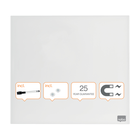 Organizare, arhivare, prezentare - Whiteboard magnetic sticla 30*30 cm+accesorii diamond nobo