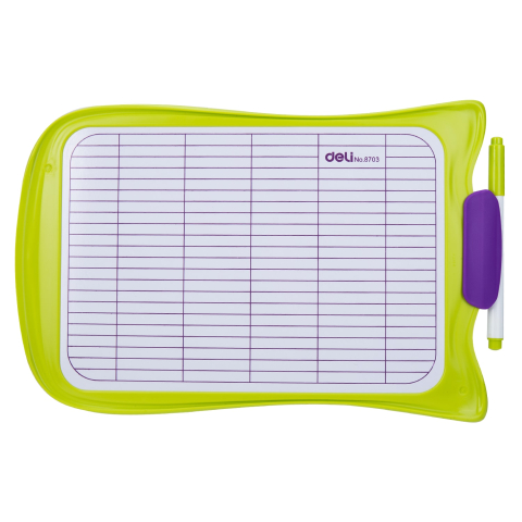 Whiteboard scolar cu rama plastic 30*21cm deli [4]