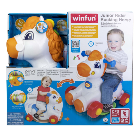 Jucării și Jocuri pentru copii - Winfun balansoar calut 2in1 interactiv copii varsta 1 an - 3 ani
