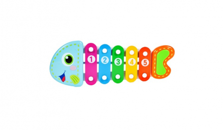 Xilofon little fish, jucarie xilofon cu clapete frumos colorate si bat. [4]