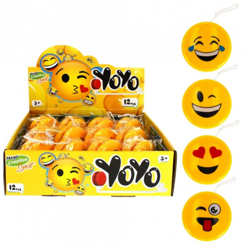 Jucării și Jocuri pentru copii - Yo-Yo - emoticon, 6cm, baterii 2AG3 incluse, diverse modele, 3+ ani, MegaCreative, 474335