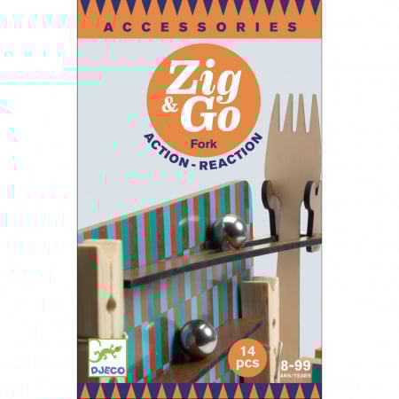 Zig & Go - Fork, Furculita, Set 14 piese de construit, din lemn, Djeco [1]