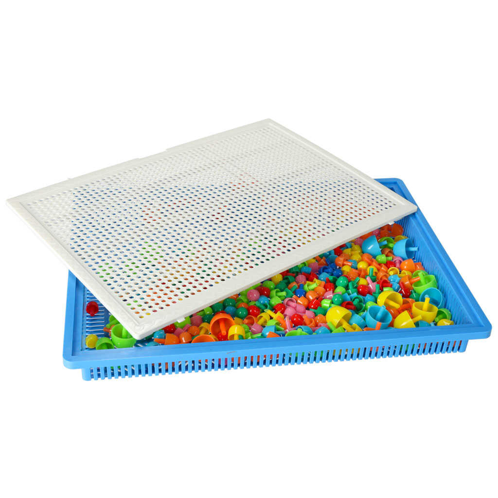 Joc Puzzle Creativ Mozaic cu 296 Pioneze si Pini Colorati - Micostore