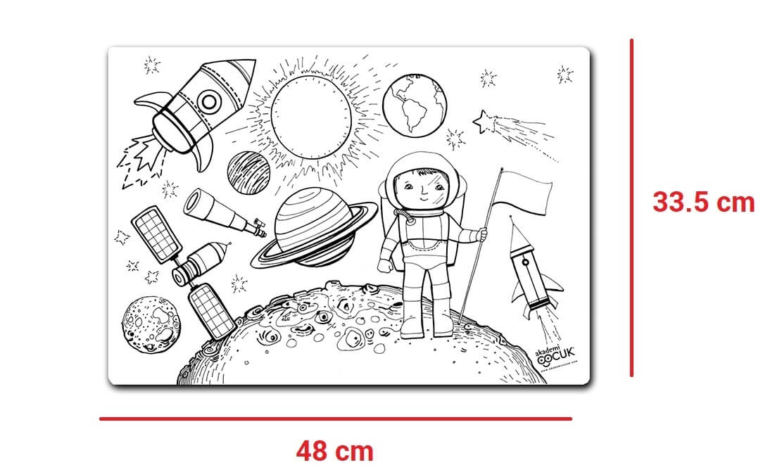 factor Children's day arithmetic Plansa desen de colorat reutilizabila din silicon - spatiul cosmic.