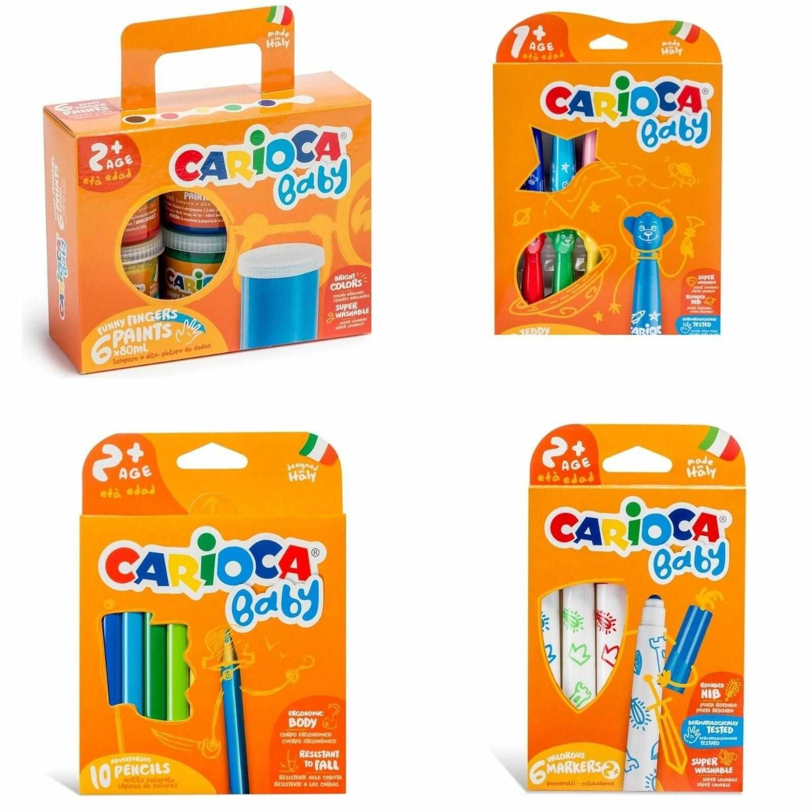 Pachet Carioca Baby Marker 2+ 6 buc/set + Creioane color Baby 2+ 10 buc/set  