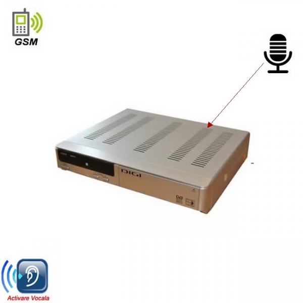 Microfon GSM Spion Incorporat in Decodor TVcu Activare Vocala si Alimentare Permanenta [1]