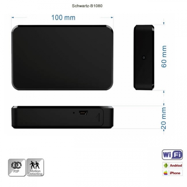 Microcamera Video Spy  Wi-Fi Ip + DVR, Detector de Miscare, Autonomie 8 Ore, 32GB [2]