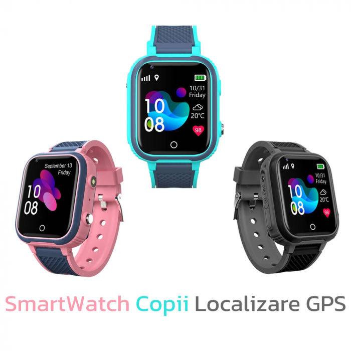 Ceas Smart cu LOCALIZATOR GPS Inteligent, pentru Copii, cu Apelare Video, Buton de Panica + Aplicatie pe Android si iOS [1]