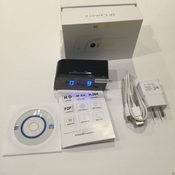 Camera spion WI-FI IP,  HD,  mascata in ceas desteptor, infrarosu invizibil [4]