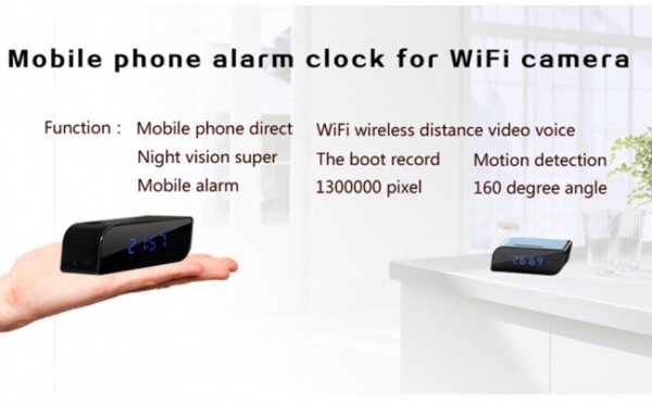 Camera spion WI-FI IP,  HD,  mascata in ceas desteptor, infrarosu invizibil [5]