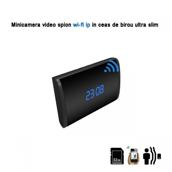 Microcamera Ip spion mascata in ceas de birou [3]