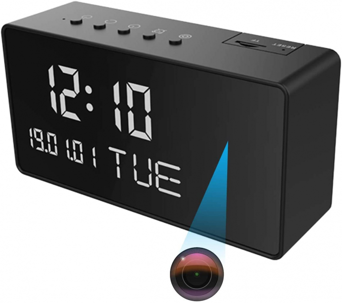 Ceas de birou cu Microcamera Wi-Fi IP Wireless Spy HD Smart, Detector de Miscare, Night Vision, 64GB, CCSWIIP31 [2]