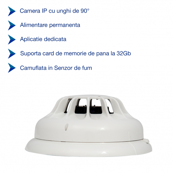 Detector de fum cu microcamera spion WI-FI Ip, hd, senzor de miscare incorporat [2]