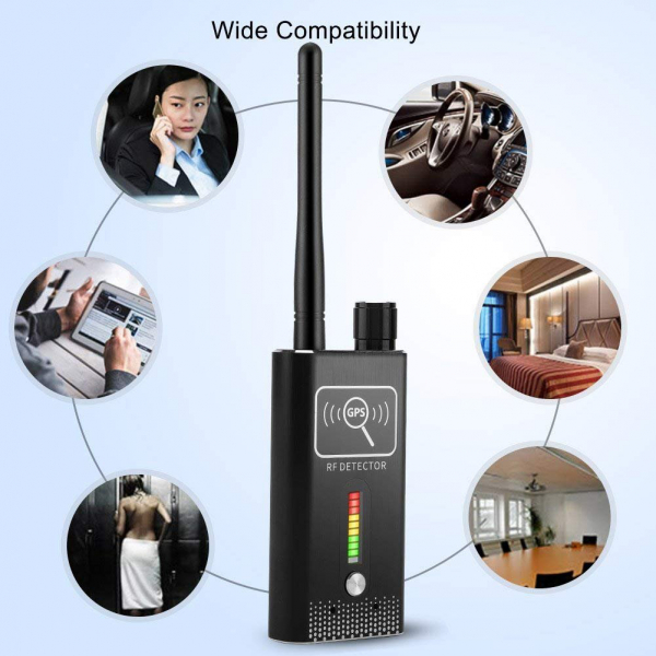 Detector Ultraprofesional de Camere Video Spion, Microfoane si Localizatoare GPS, 8.7 GHz, MAXPROTECT08, Husa Antiascultare Bonus [7]