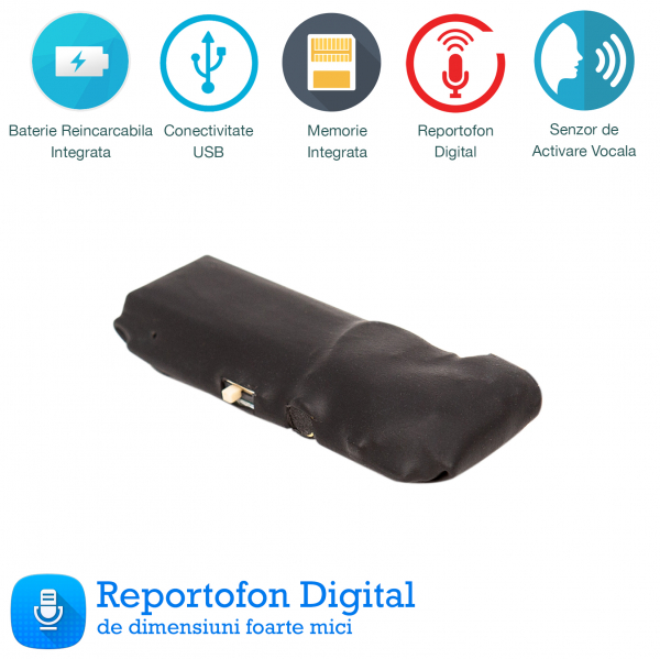 Reportofon Spion cu Activare Vocala – cel mai mic , 7 grame – 8 GB -152 de Ore Stocare - Sublimo-8GbVA [1]